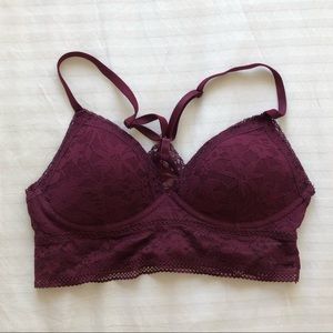 Victoria Secret Burgundy Lace Racerback Bralette